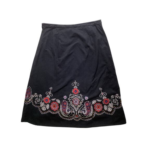 Coldwater Creek skirt embroidered floral hem flared size 16 - Picture 1 of 4